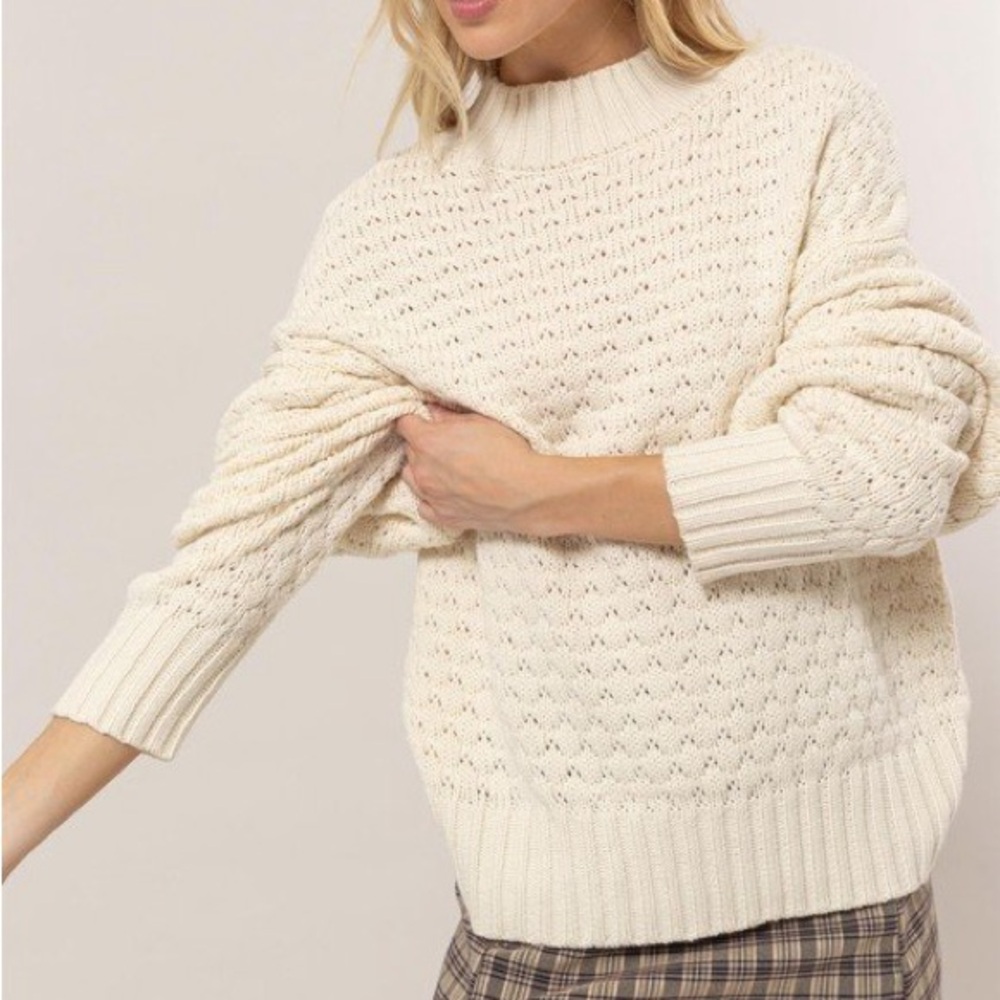 a new day Women’s Cream Knitted Turtleneck Sweater